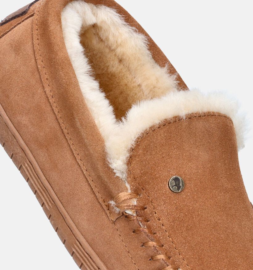 Warmbat Grizzly Pantoufles en Cognac pour hommes (346343)