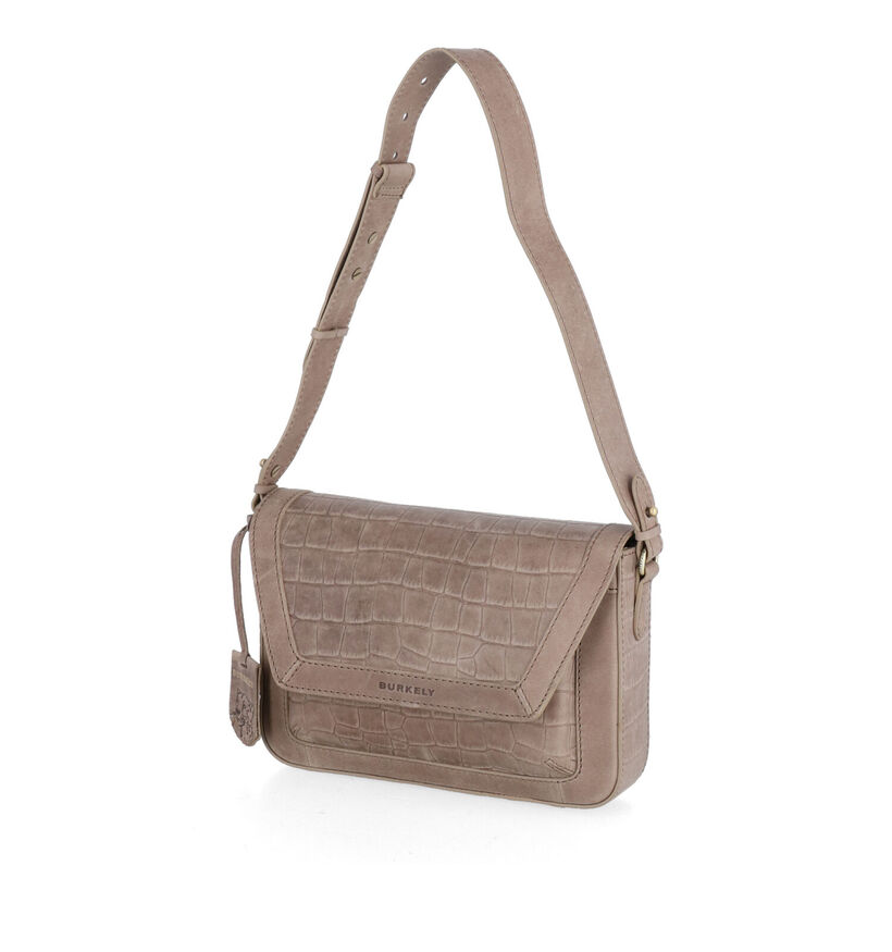 Burkely Croco Cassy Taupe Schoudertas in leer (298850)