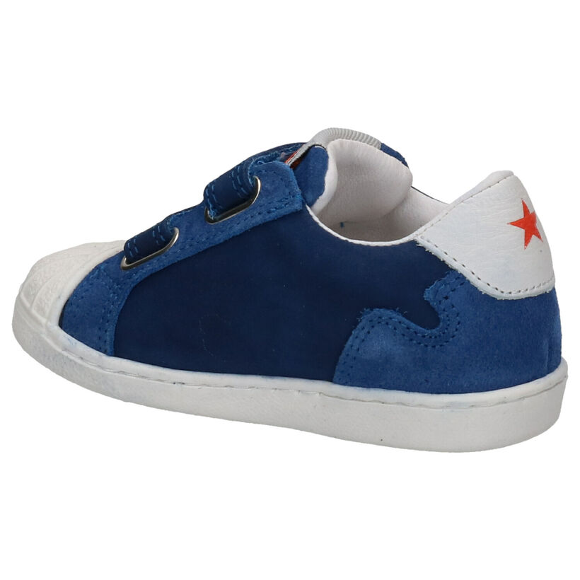 Little David Pablo Blauwe Velcroschoenen in leer (273223)