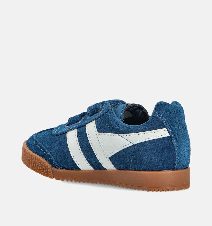 Gola Harrier Strap Chaussures à scratch en Bleu/Blanc pour filles, garçons (360993)