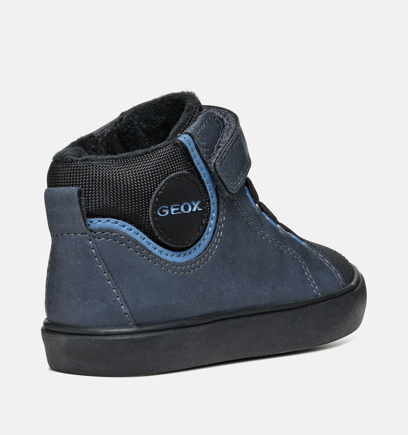 Geox Gisli Boy Baskets montantes en Bleu fonc&eacute; pour gar&ccedil;ons (377709) - pour semelles orthop&eacute;diques