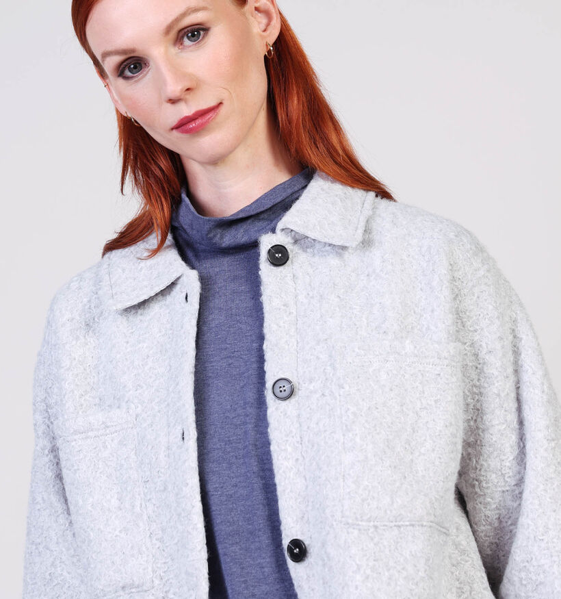 Pieces Oline Shacket Lichtgrijze Jas voor dames (361147)