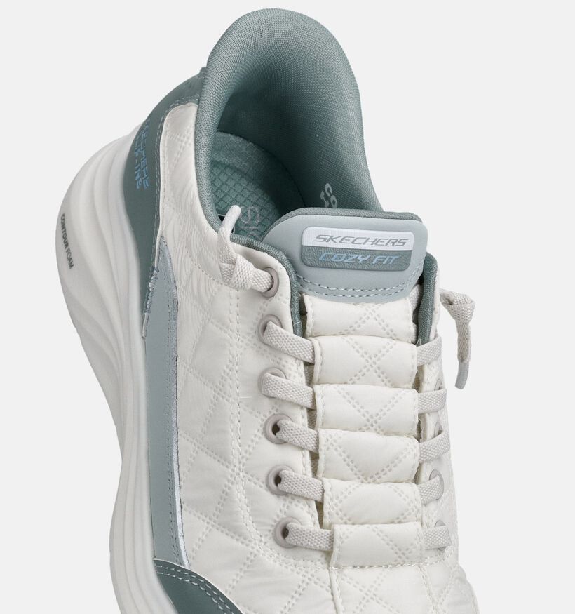 Skechers Contour Foam Baskets en Blanc/Vert pour femmes (371258)