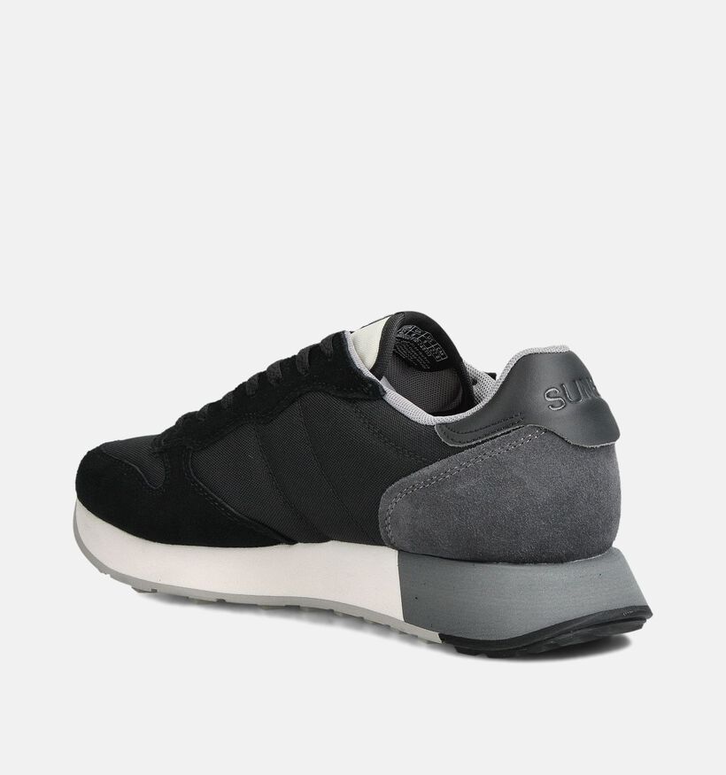 Sun68 Jaki Solid Zwarte/Grijze Sneakers voor heren (361805) - geschikt voor steunzolen