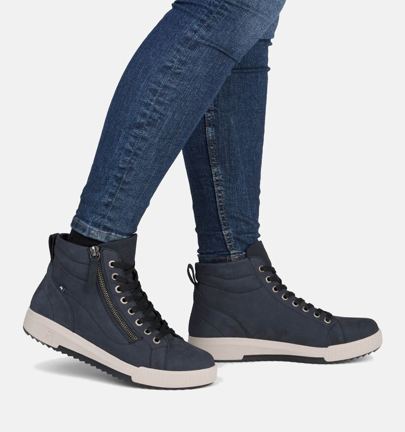 Rieker Baskets montantes en Bleu foncé pour femmes (360472) - pour semelles orthopédiques