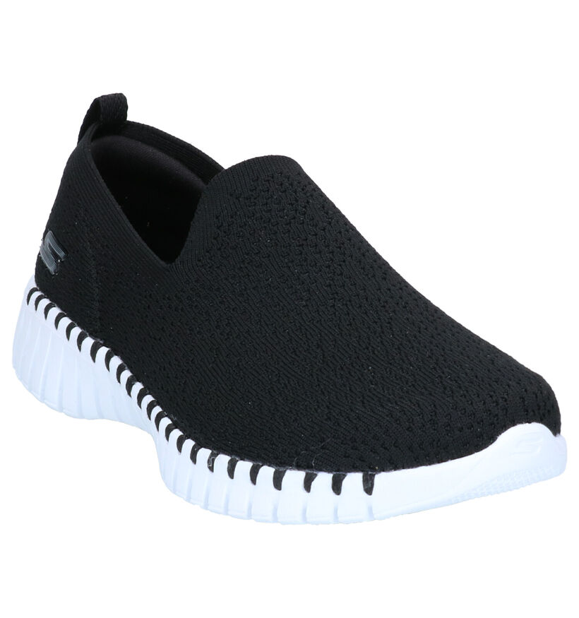 Skechers Go Walk Zwarte Slip-on Sneakers in stof (272723)