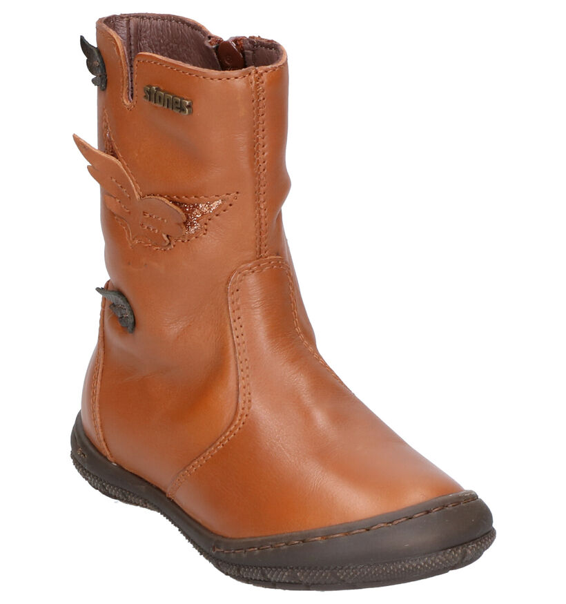 STONES and BONES Bottes basses en Cognac en cuir (255529)