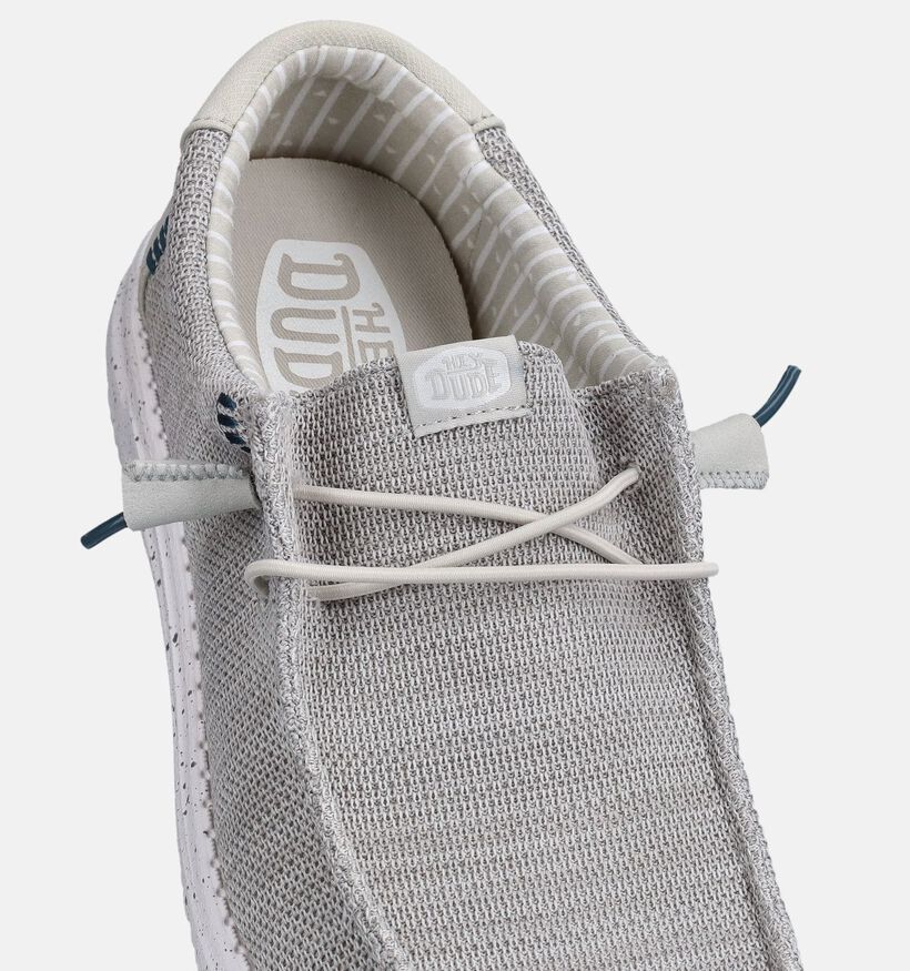 HEYDUDE Wally Stretch Sox Chaussures &agrave; enfiler en Gris pour hommes (370087) - pour semelles orthop&eacute;diques