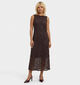 Vila Robe mi-longue en Brun fonc&eacute; pour femmes (383847)