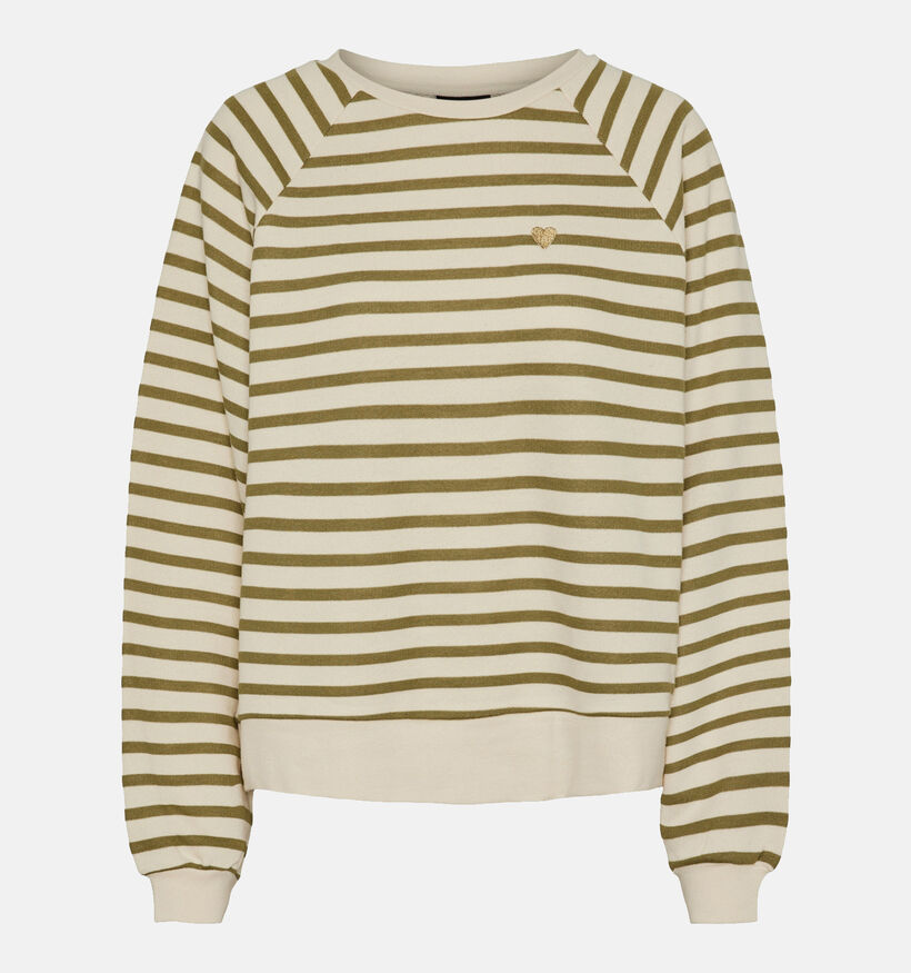 Pieces Greta Witte Gestreepte sweater voor dames (344976)
