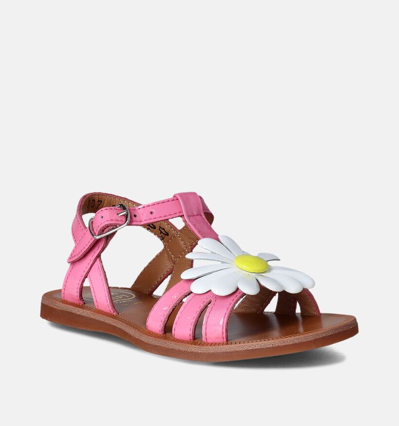 Pom d'Api Plagette Big Flo Sandales en Rose pour filles (354603)