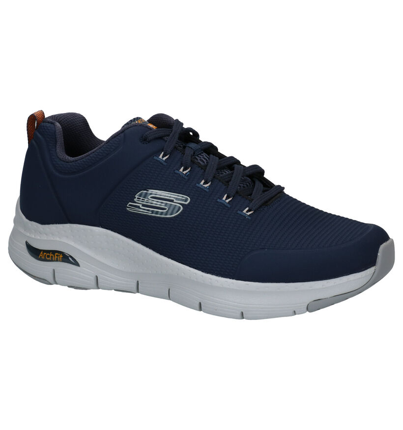 Skechers Arch Fit Blauwe Sneakers in stof (287001)