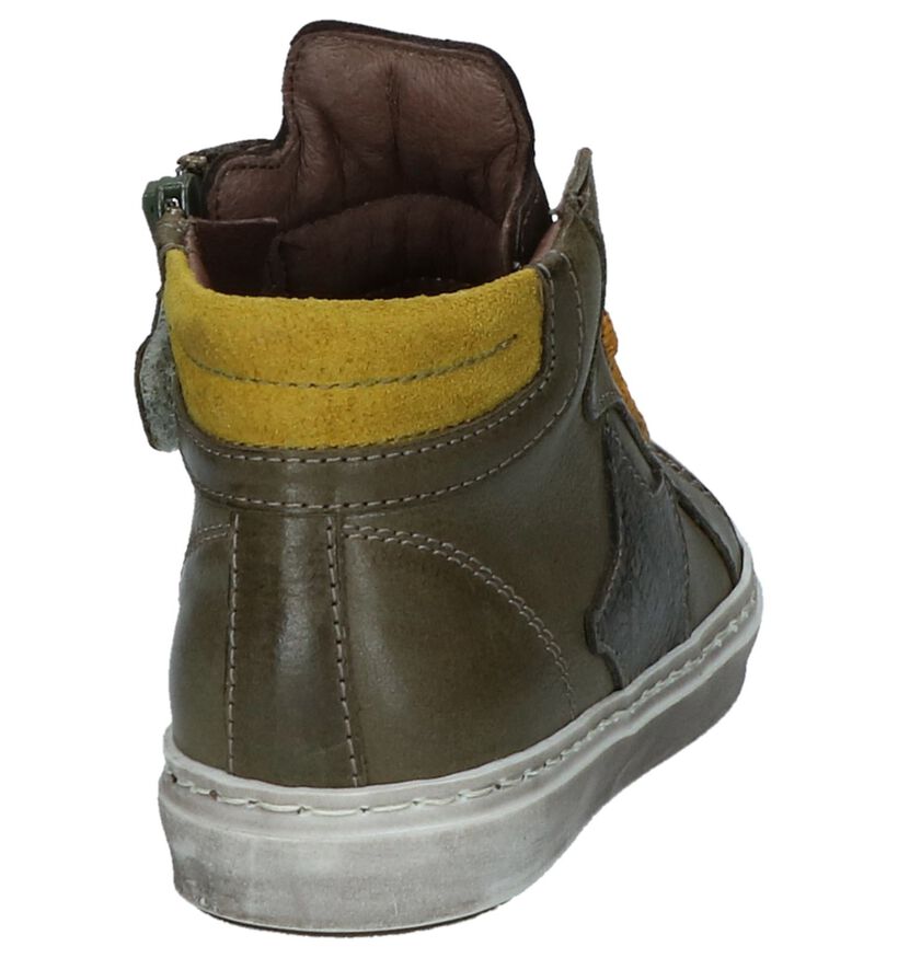 STONES and BONES Chaussures hautes en Vert foncé en cuir (223411)