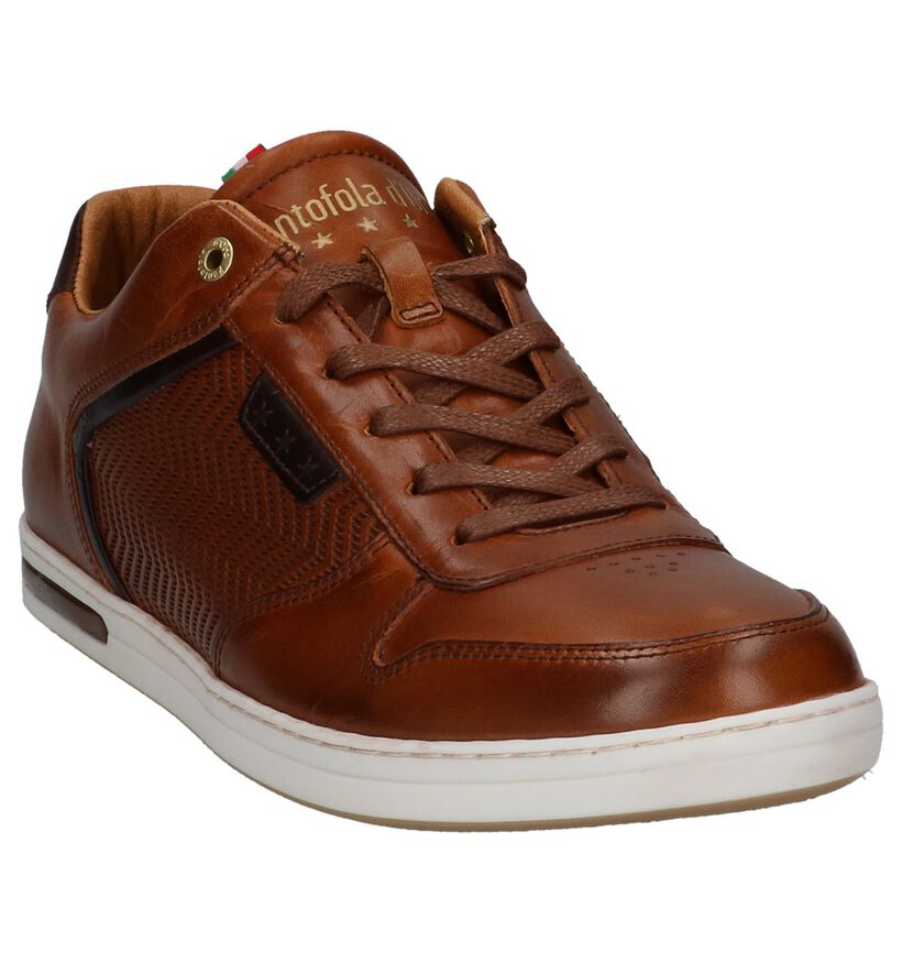 Cognac Casual Schoenen met Veters Pantofola d'Oro Auronzo Premium Low in leer (223564)