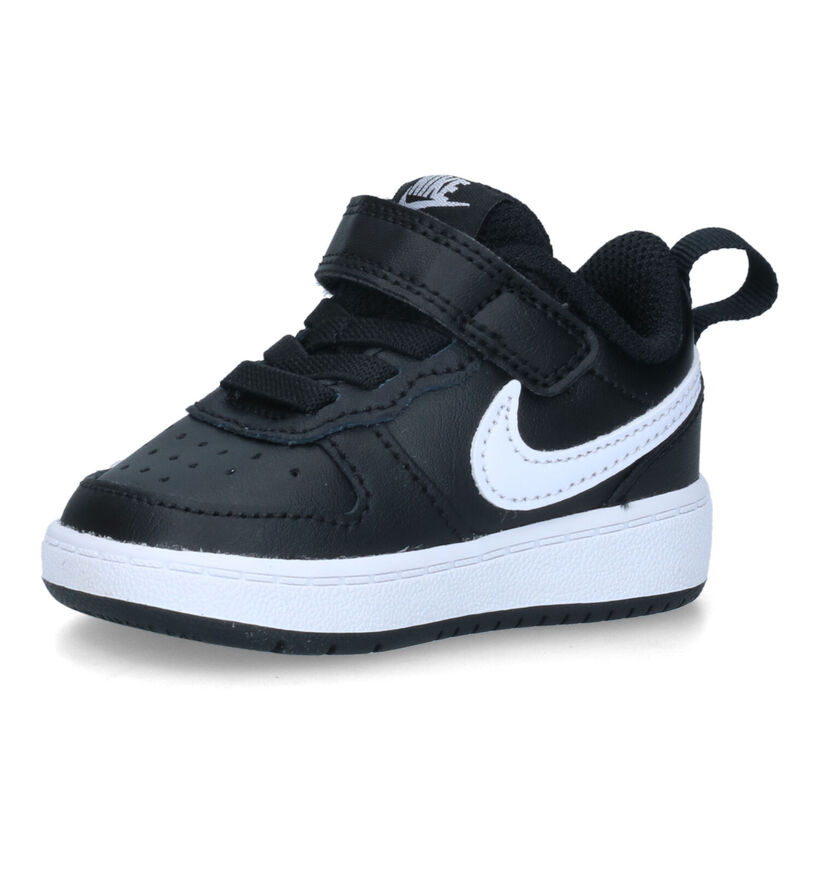 Nike Court Borough Zwarte Sneakers voor jongens (322310)