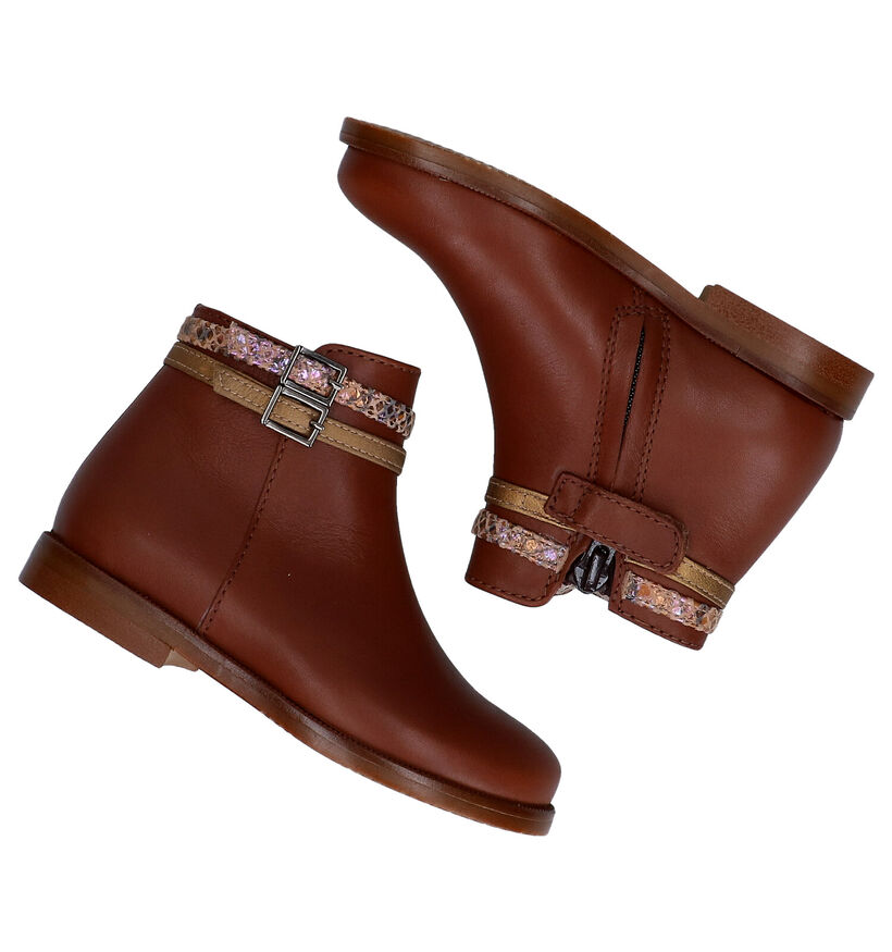 Beberlis Bottes basses en Cognac en cuir (281116)