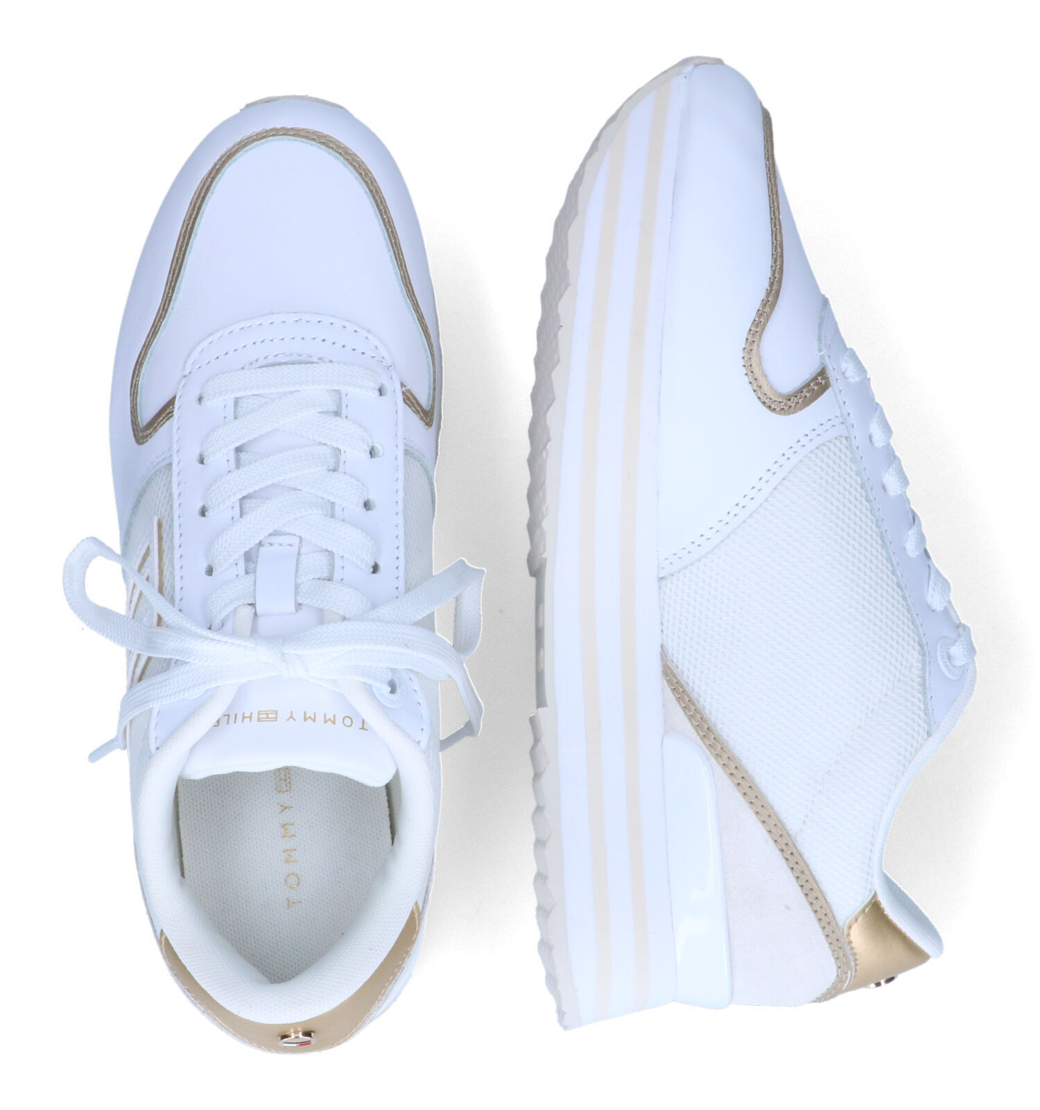 Tommy Hilfiger Mesh Flatform Witte Sneakers Dames Sneakers