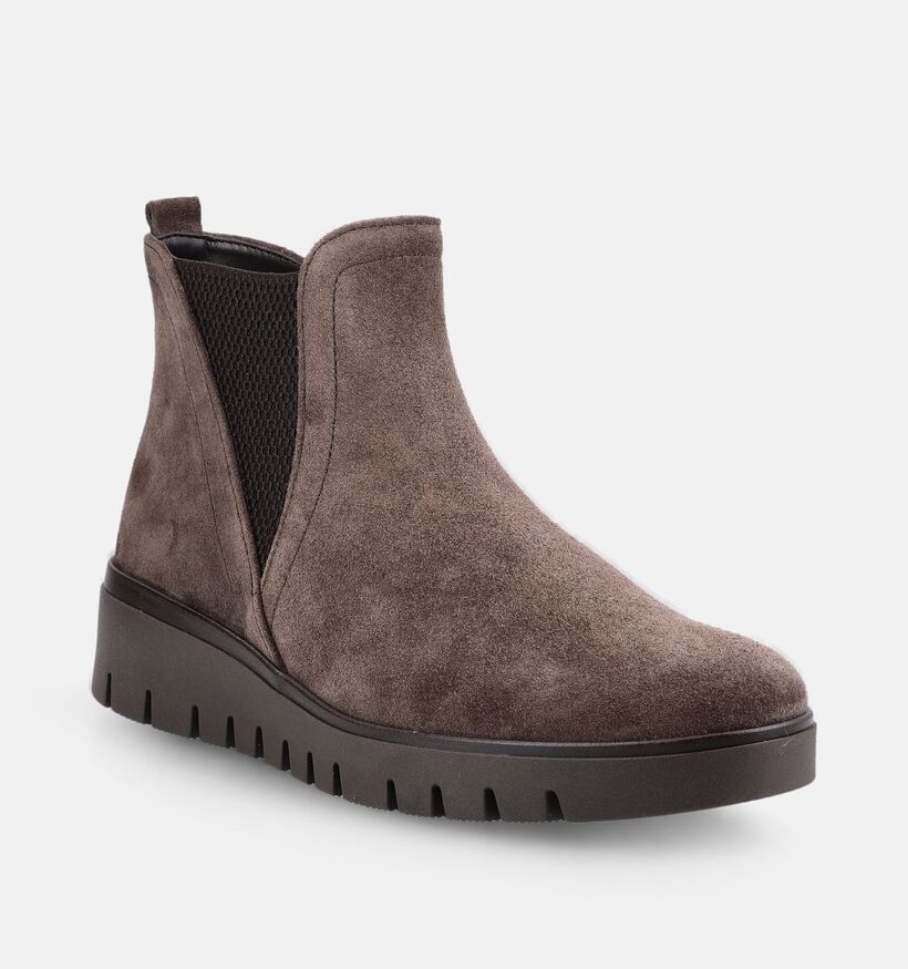Gabor Comfort Bottines Chelsea en Brun fonc&eacute; pour femmes (380054)