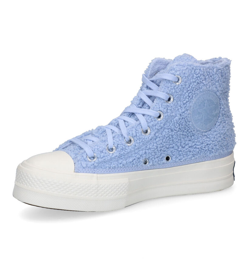 Converse CT All Star Sherpa Platform Blauwe Sneakers voor dames (300150)