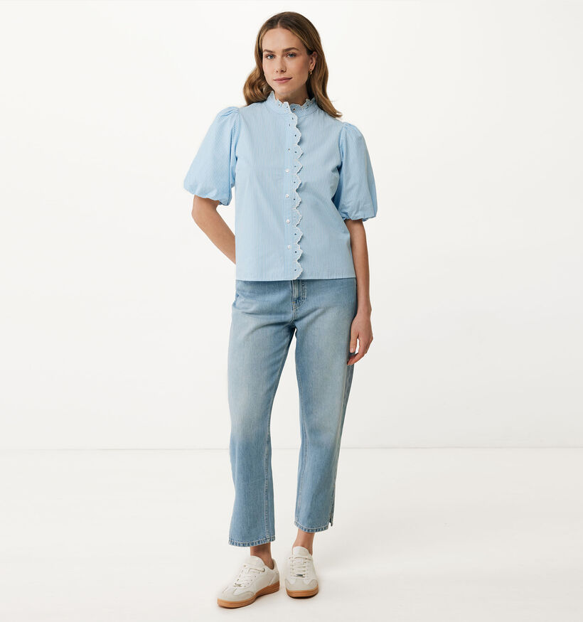 Mexx Blouse avec manches bouffantes en Bleu pour femmes (353229)