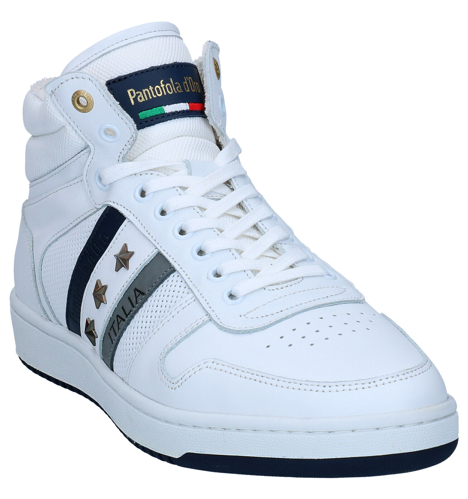 Pantofola d Oro Bolzano Mid Witte Hoge Sneakers Heren Hoge schoenen Online op TORFS.BE