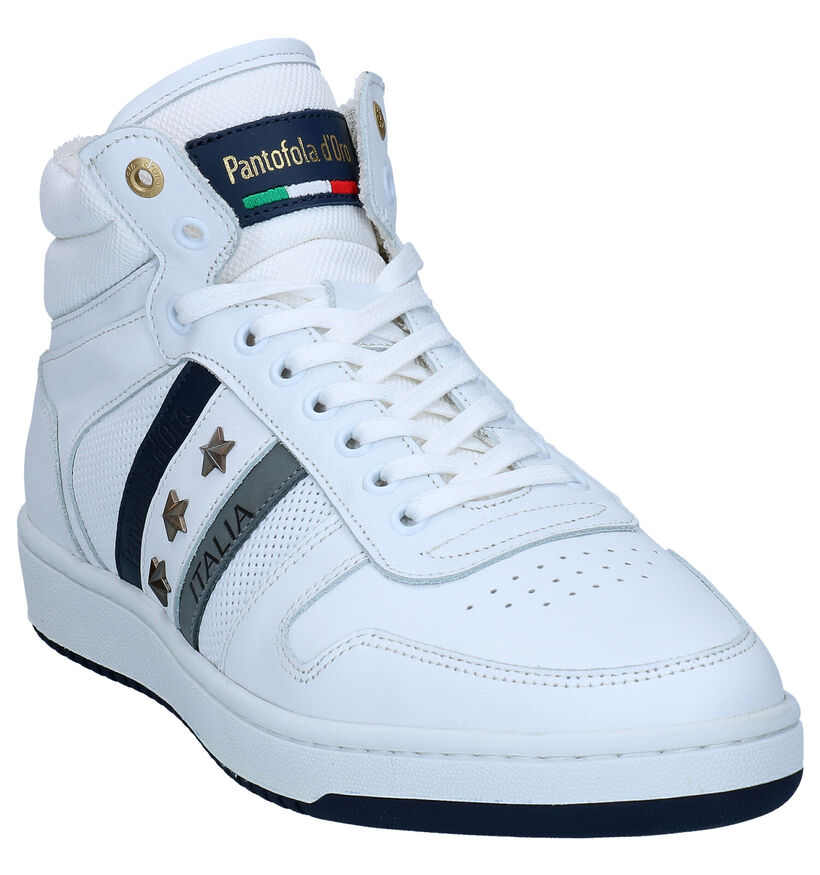 Pantofola d'Oro Bolzano Mid Baskets Hautes en Blanc en cuir (294562)