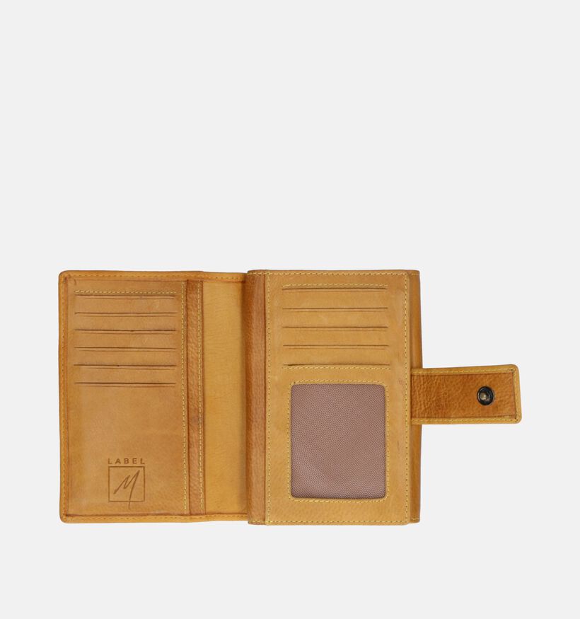 Label M Porte-monnaie à rabat en Jaune pour femmes (358857)
