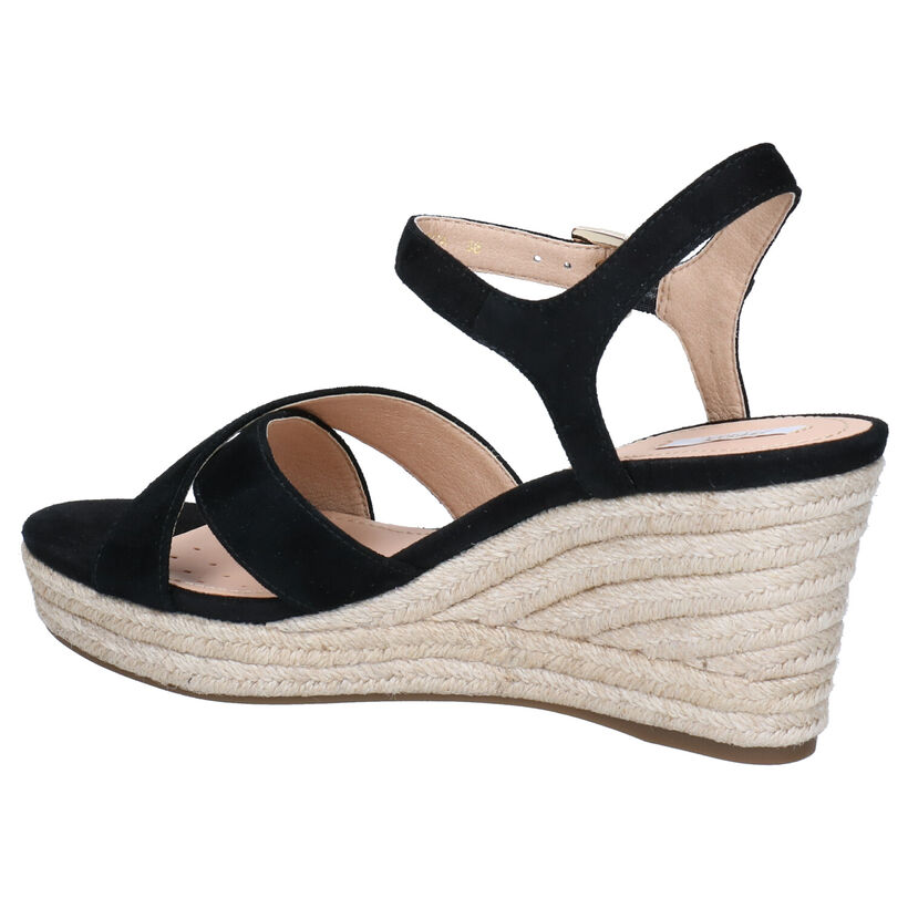 Geox Soleil Sandales en Noir en cuir (285591)