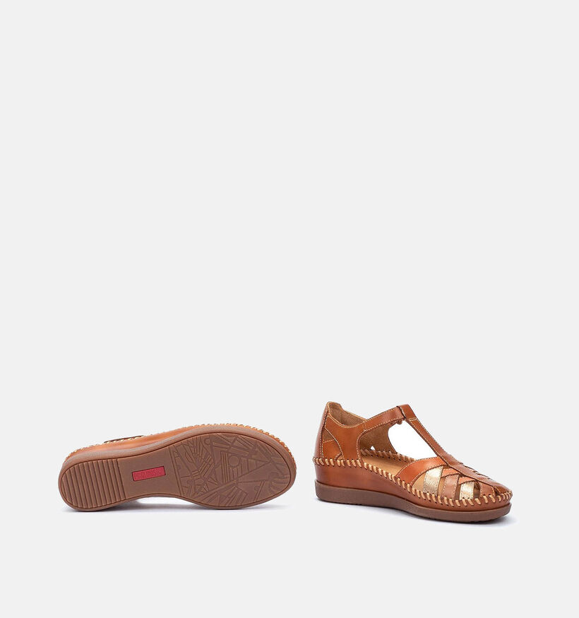 Pikolinos Cadaques Sandales plates en Cognac pour femmes (370536)