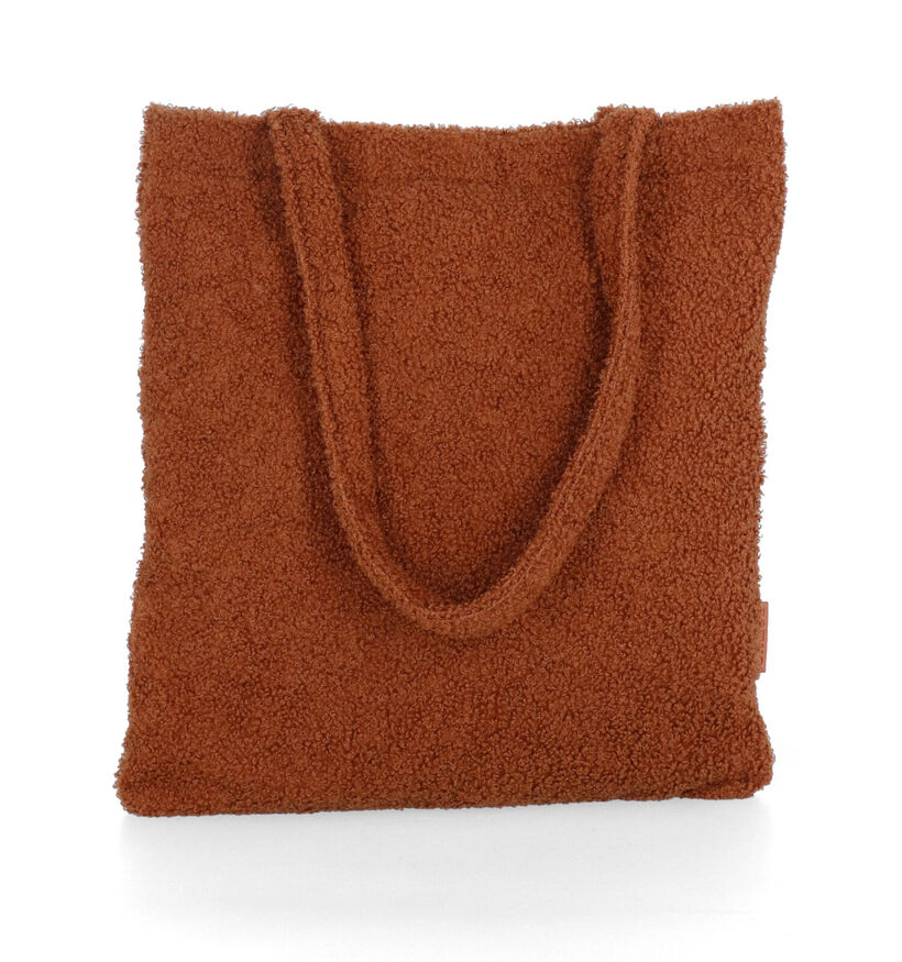 Unique Cognac Shopper in stof (317383)