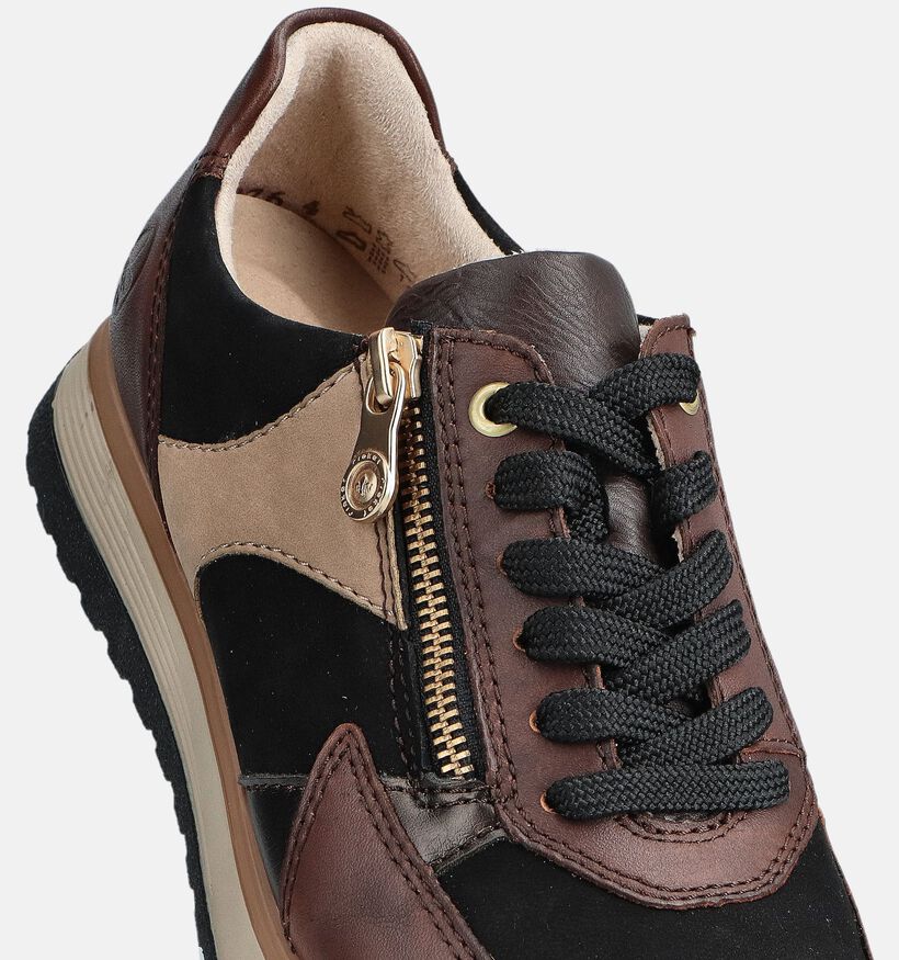Rieker Bruine Rits-Veterschoenen voor dames (360483) - geschikt voor steunzolen