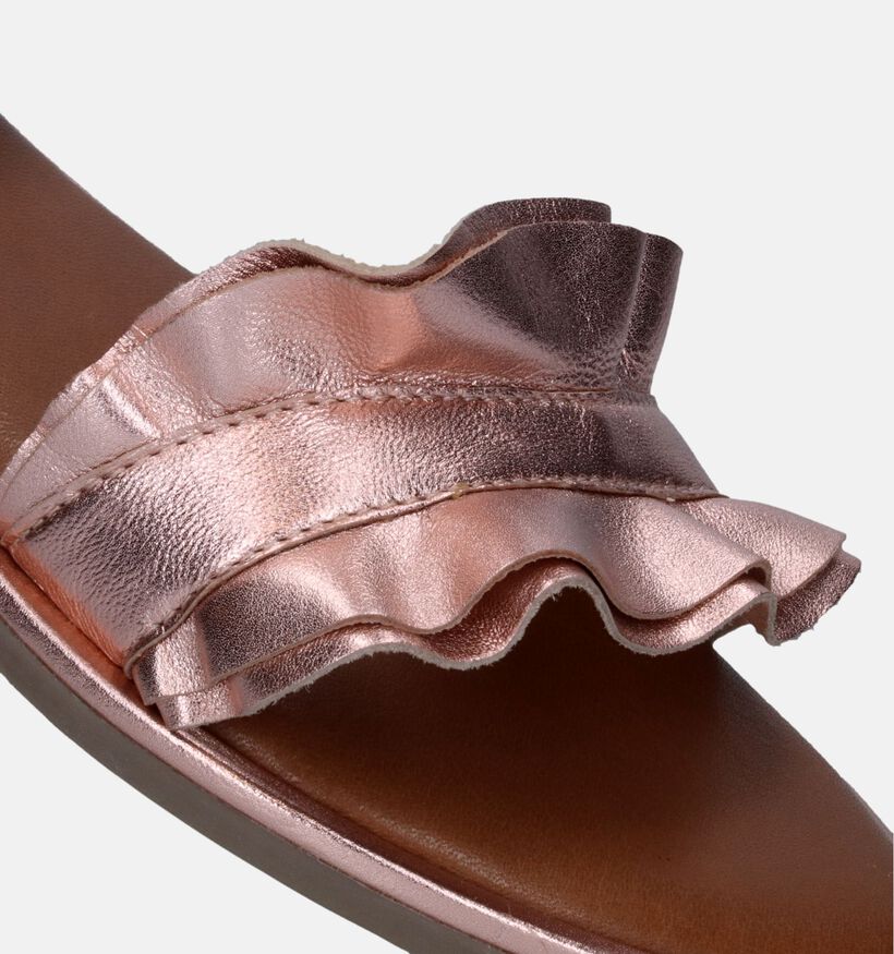 Inuovo Sandales plates en Or rose pour femmes (341521)