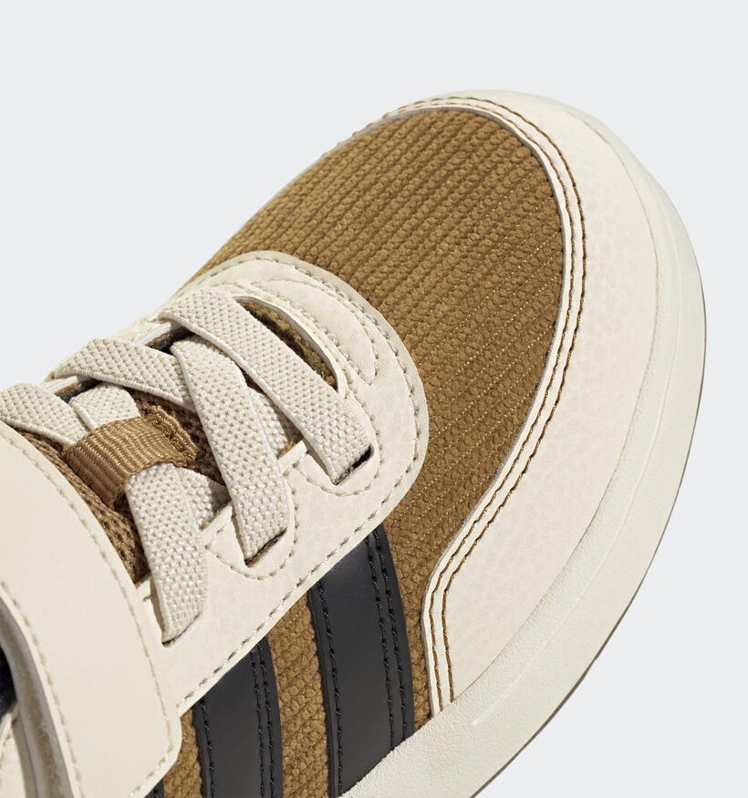 adidas Breakbase Beige/Bruine Sneakers voor jongens, meisjes (359625) - geschikt voor steunzolen