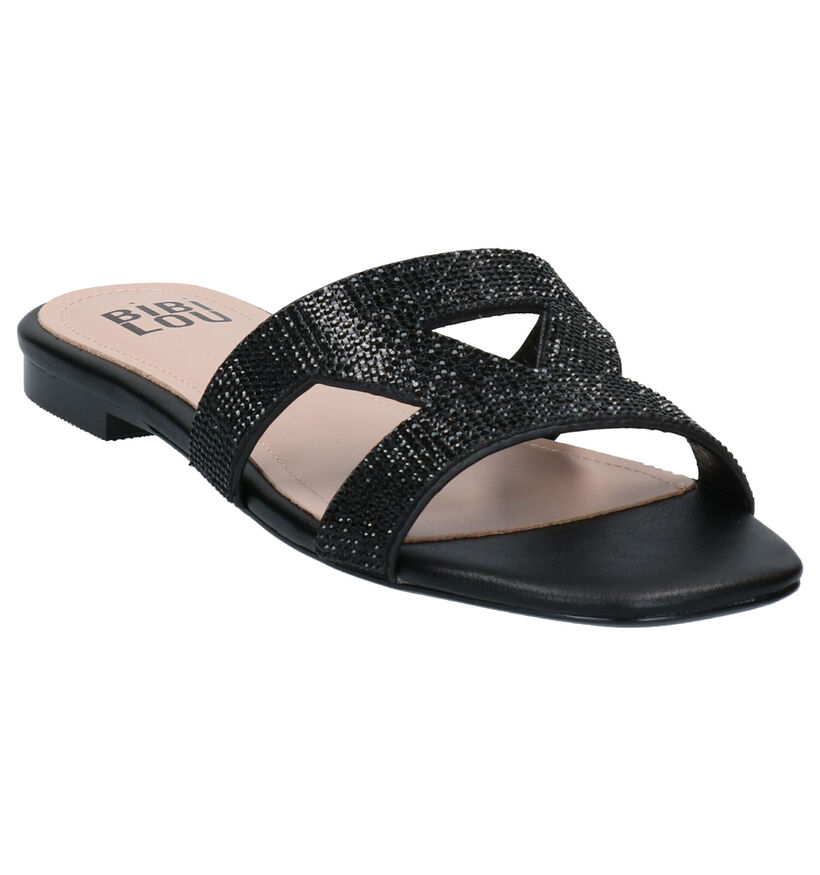 Bibi Lou Nu-pieds plates en Noir en simili cuir (274760)