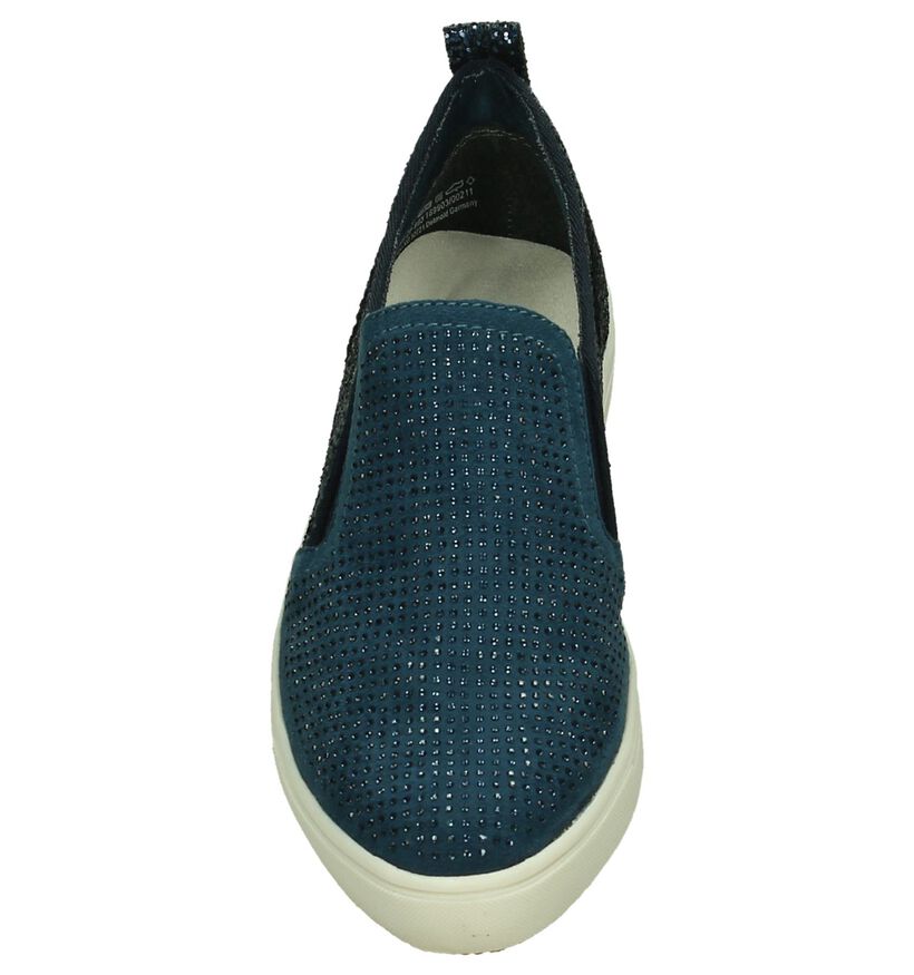 Tamaris Chaussures slip-on en Bleu en textile (198959)