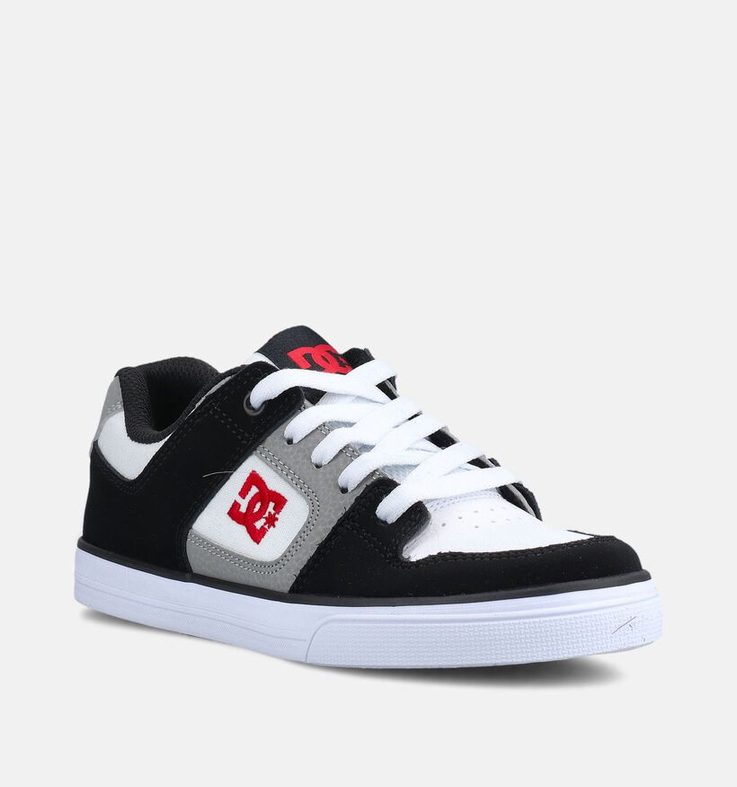 DC Shoes Pure Baskets en Blanc/Noir pour filles, gar&ccedil;ons (368716) - pour semelles orthop&eacute;diques