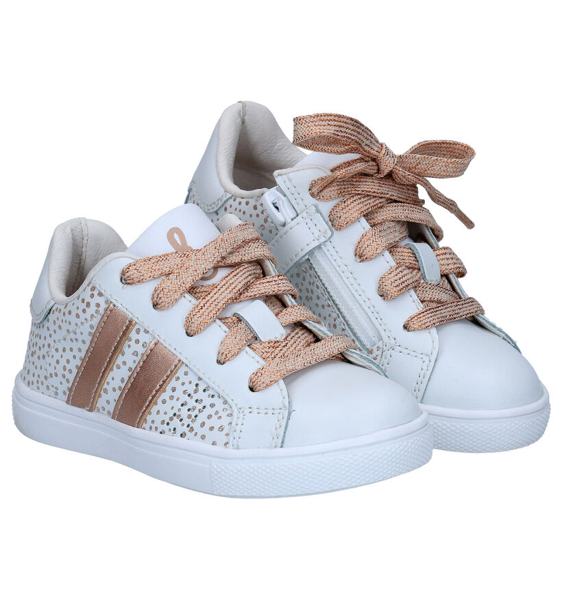 Milo & Mila Baskets basses en Blanc pour filles (308233) - pour semelles orthopédiques