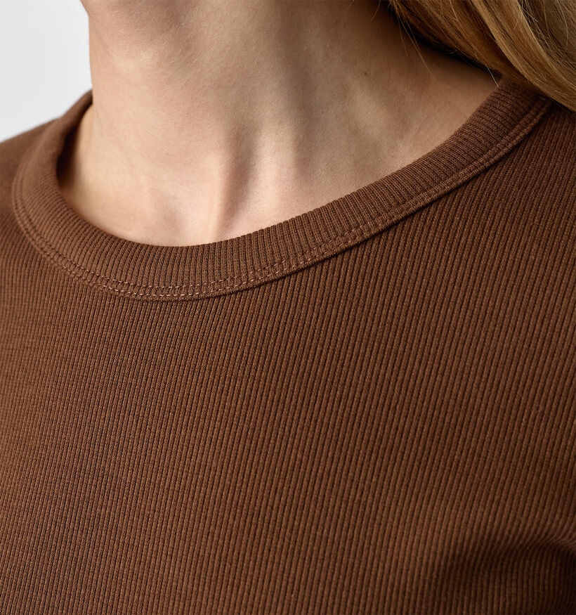 Sisters Point Eike Donkerbruine T-shirt met Lange Mouwen voor dames (381182)