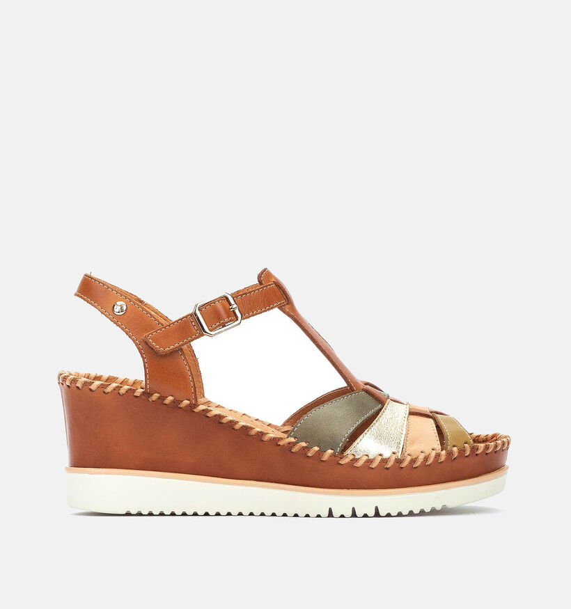 Pikolinos Aguadulce Sandales talon compense en Brun pour femmes (354658)