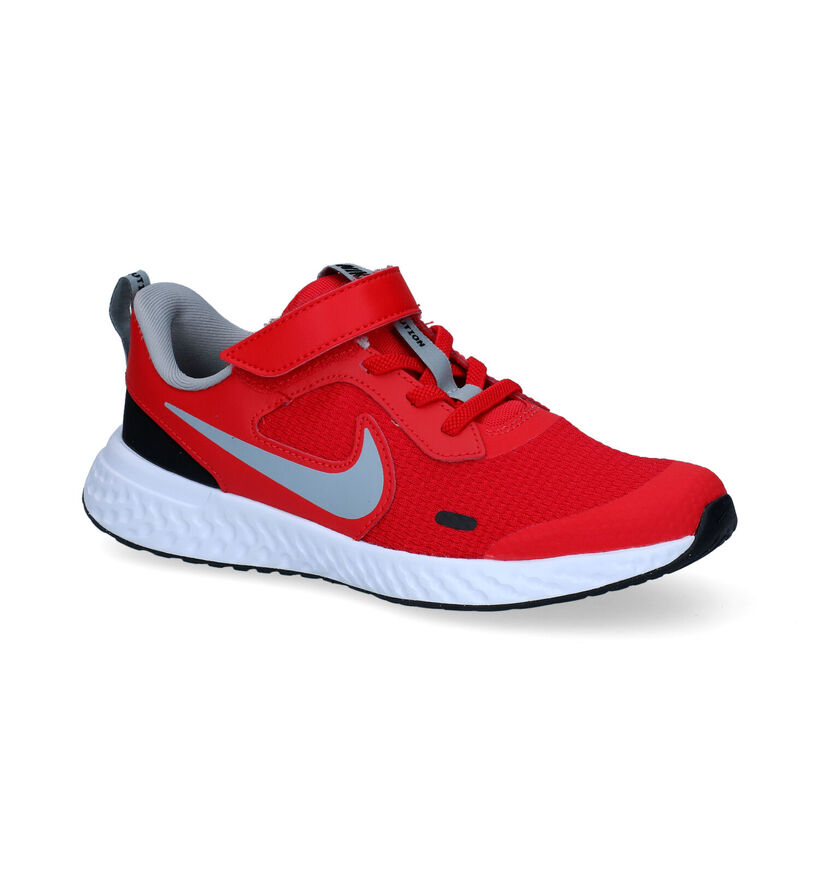 Nike Revolution Baskets en Gris en cuir (309124)