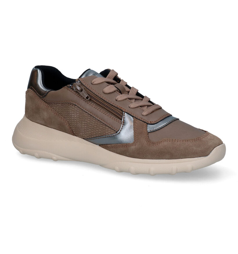 Geox Alleniee Taupe Sneakers voor dames (312891) - geschikt voor steunzolen