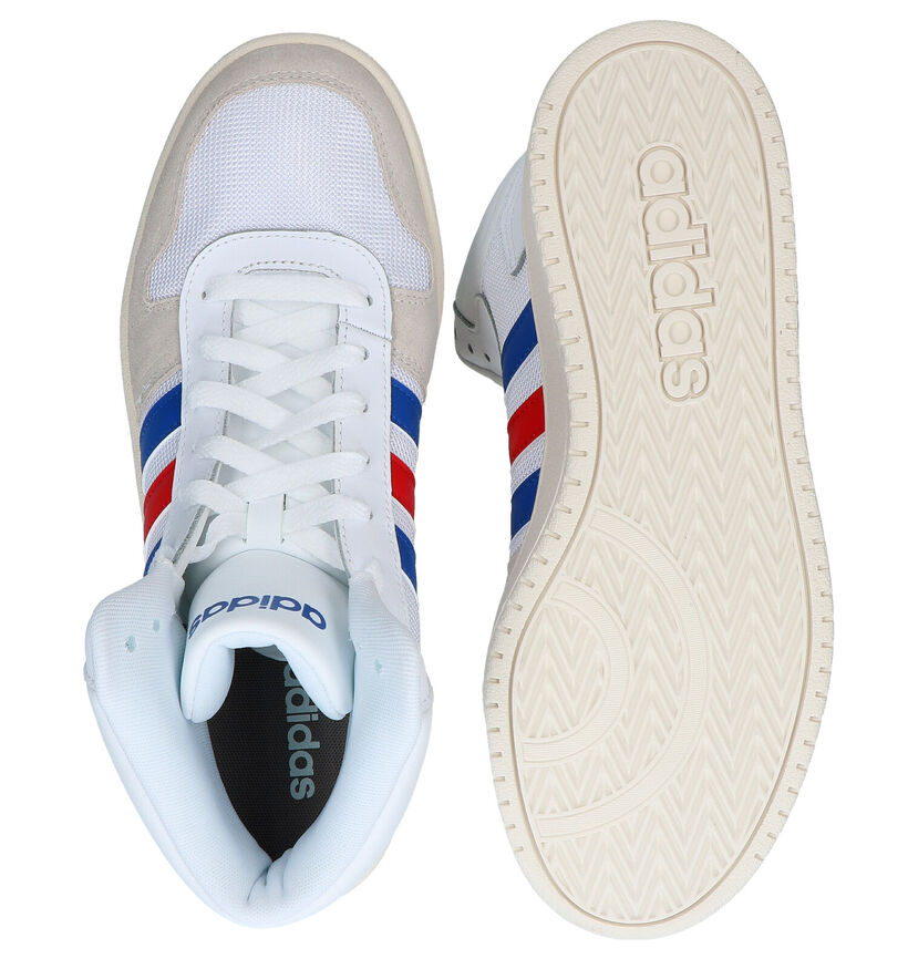 adidas Hoops 2.0 Mid Witte Sneakers in daim (290816)