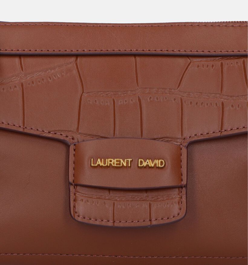 Laurent David Croco Cognac Crossbody Tas voor dames (333642)
