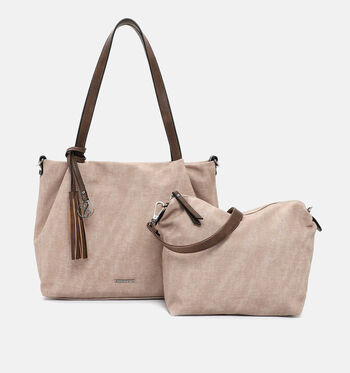 Emily & Noah Shoppers Beige/Blauw