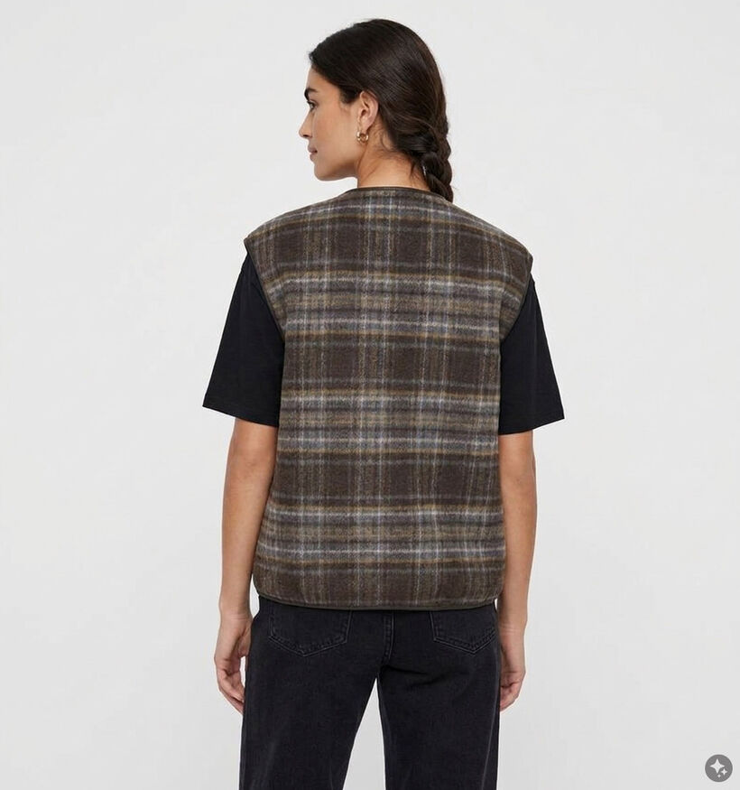 JDY Annabel Geruite Donkerbruine Bodywarmer voor dames (379367)