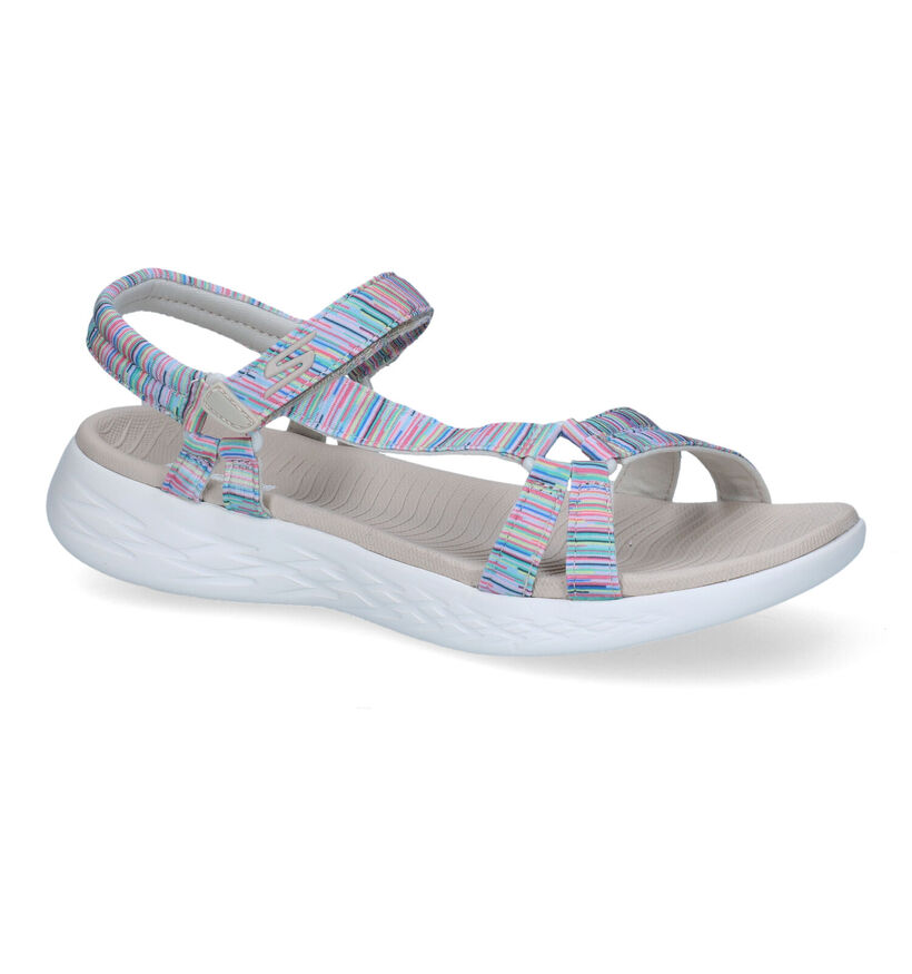 Skechers On The Go 600 Electric Blauwe Sandalen in stof (305709)