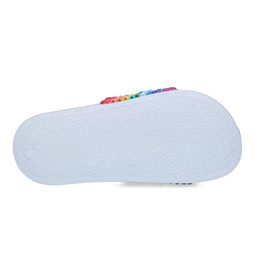 Identity Witte Regenboog Badslippers in stof (310798)