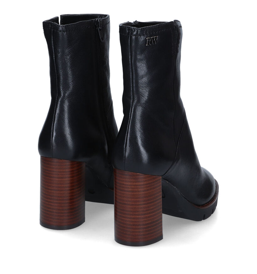 River Woods Glammy Zwarte Enkellaarzen in leer (316041)