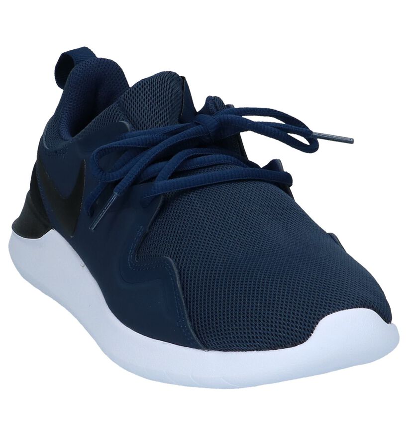 Donkerblauwe Nike Tessen Sneakers in stof (219409)