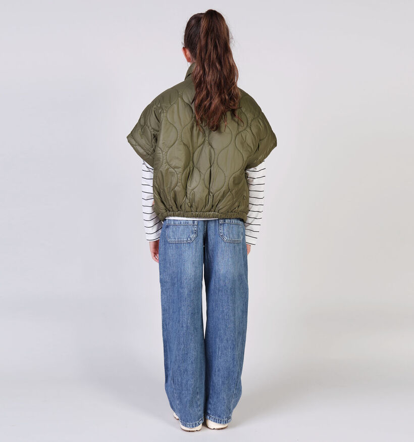 Little David Kakigroene/Leopard Bodywarmer Little David Kakigroene/Leopard Bodywarmer voor meisjes (366525)